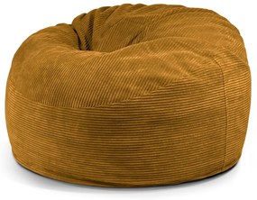 Fotoliu bean bag galben muștar cu tapițerie din catifea reiată Om 110 – SLOWDOWN