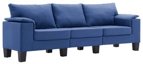 Canapea cu 3 locuri, albastru, material textil Albastru, Canapea cu 3 locuri