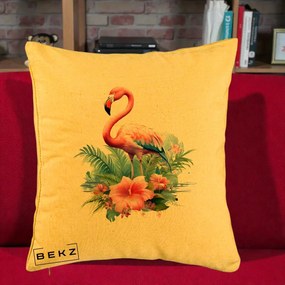 Perna Decorativa Raton in Halat Roz, 40x40 cm, Galben, Husa Detasabila, Perna Inclusa, BEKZ®