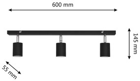 Spot LED TUNE 3xGU10/4,8W/230V negru