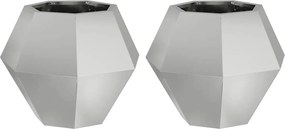 vidaXL Jardinieră 2 pcs Argintiu 50 x 50 x 40 cm Oțel Galvanizat