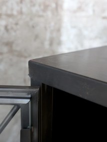 Vitrina din metal, cu aspect vintage, Antique Black