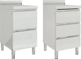 vidaXL Dulapuri de bucătărie comerciale, 2 buc., 50x60x96 cm, oțel inoxidabil