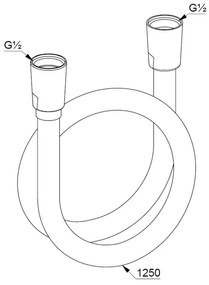 Furtun dus Kludi, Logoflex, 125 cm, crom