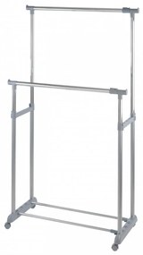 Suport umerase, Twin, Wenko, extensibil, 95 x 44 x 98 cm, otel cromat/plastic, argintiu