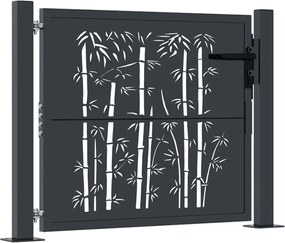 vidaXL Poartă de grădină antracit 100x100 cm oțel design bambus