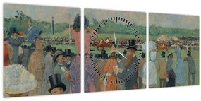 Tablou - Jean-Louis Forain, The Races at Longchamp, reproducere (cu ceas) (90x30 cm)