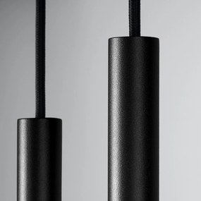 Lustră neagră din metal ø 15 cm Fideus – Sollux