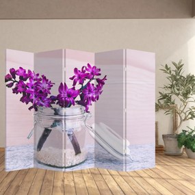 Paravan - Flori violete (210x170 cm)