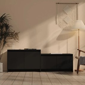 809810 vidaXL Comodă TV, negru, 146,5x35x50 cm, PAL