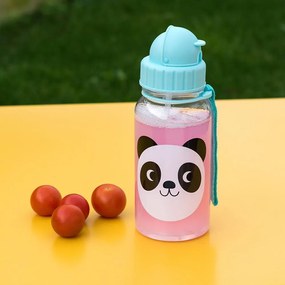 Sticlă cu pai Rex London Miko The Panda, 500 ml, albastru