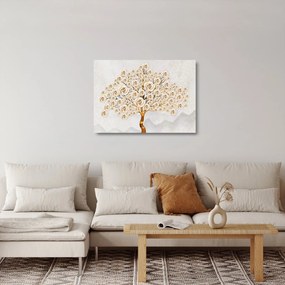 Tablou pe sticlă cu copac cu flori (70x50 cm)