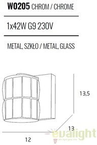 Aplica de perete design elegant DIAMANTE I W0205 MX