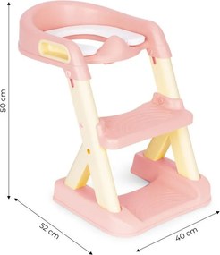 Scaun de toaletă pentru copii cu trepte - roz
