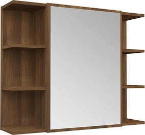 vidaXL Dulap de baie cu oglindă stejar maro 80x20,5x64cm lemn compozit