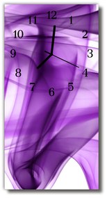 Ceas de perete din sticla vertical Fum art purple