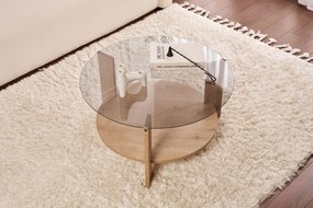 Măsuță cafea Claro cu (Stejar safir + sticlă). 1127463