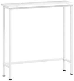 HOMCOM Masă consolă de hol cu piciorușe reglabile, protecție la răsturnare 75 x 24 x 76 cm pentru spații mici Alb | Aosom Romania