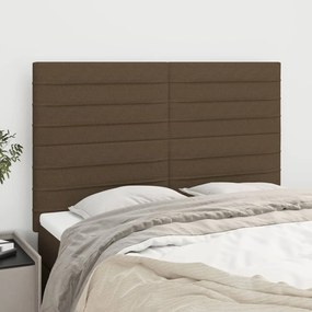 vidaXL Tăblii de pat, 4 buc, maro închis, 72x5x78/88 cm, textil