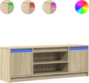 vidaXL Dulap TV cu LED, stejar sonoma, 139,5x34x50 cm, lemn prelucrat