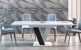 Masă lemn masiv alb Dining extensibilă Quaint Anchor 120/160x80 cm -Negru
