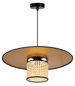 Lustră pe cablu TOKYO Duolla RATTAN 1xE27/15W/230V d. 50 cm auriu/ratan