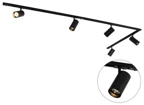 Sistem modern de șine negre cu 5 spoturi AR70 monofazat - Jeana Luxe