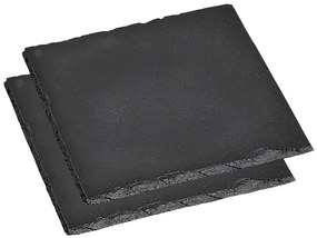 Set 2 tocatoare ardezie, Gri, 20x20 cm, Kesper