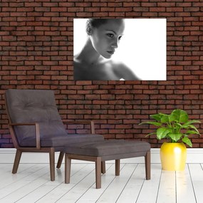 Tablou - Portretul femeii, alb- negru (90x60 cm)
