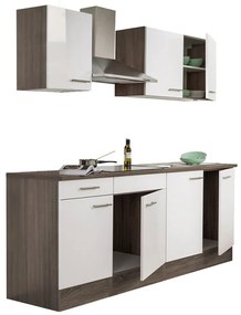 Mobilă de bucătărie Yorki 210, corp din stejar Yorki, cu față alb satinat