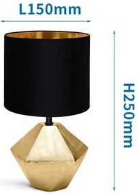 Lampă de masă 1xE14/40W/230V aurie/neagră Aigostar