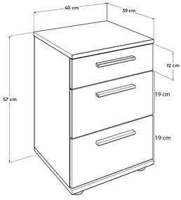 Noptieră Sivadu 6 (alb) . 1094439