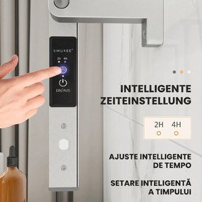 HOMCOM Uscător Electric de Prosoape pentru Perete sau Podea cu Timer și 8 Bare 53x35x90 cm Negru | Aosom Romania