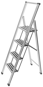 Scară din aluminiu, cu 4 trepte, WENKO, gri