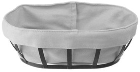 Coș de pâine cu material textil, 16 x 25 cm, Hendi, negru-gri