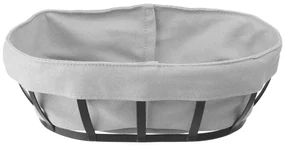 Coș de pâine cu material textil, 16 x 25 cm, Hendi, negru-gri