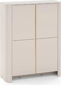 Comodă înaltă Sorrenti 103 cm - cashmere / auriu