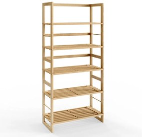 Raft de lemn ÖLAND, 58x27x136cm, 5 polițe, maro Casaria