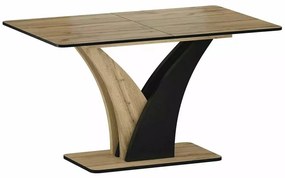 Masa extensibila Vento stejar artizan/negru L120-160 cm