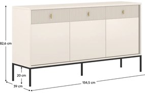 Comodă MAGIRA 3D3S, crem