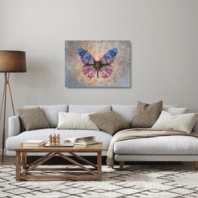 Tablou pe sticlă - Fluture steampunk (70x50 cm)