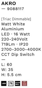 Aplica de perete LED CCT design modern AKRO alb