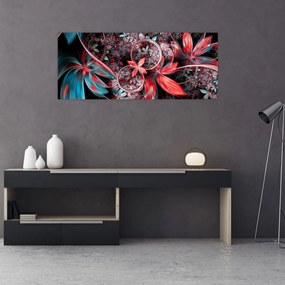 Tablou abstract cu flori exotice (120x50 cm)