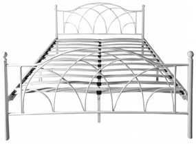 Cadru pat metalic Lotti cu grilaj cadou-160x200 cm-alb