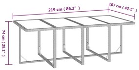 Set mobilier pentru gradina cu perne, 9 piese, bej, poliratan Bej, 219 cm table length, 8x fotoliu + masa, 1