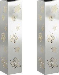 vidaXL Lumină LED Solară pentru Alei 2 pcs Argintiu Oțel galvanizat