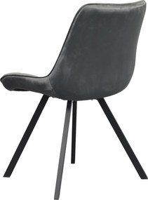 Scaun de sufragerie, ţesătură Velvet gri închis/negru, SAMIRA