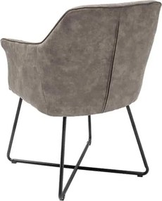 Set de 2 scaune elegante cu cotiere confortabile Loft, vintage taupe