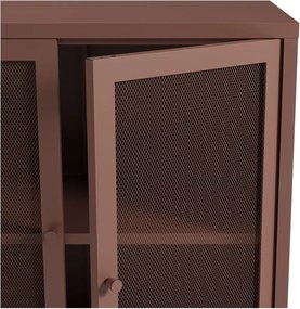 Comodă burgundy din metal 121x90x40 cm Fayna – Marckeric