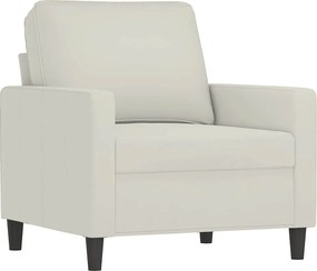 vidaXL Canapea de o persoană, crem, 60 cm, catifea